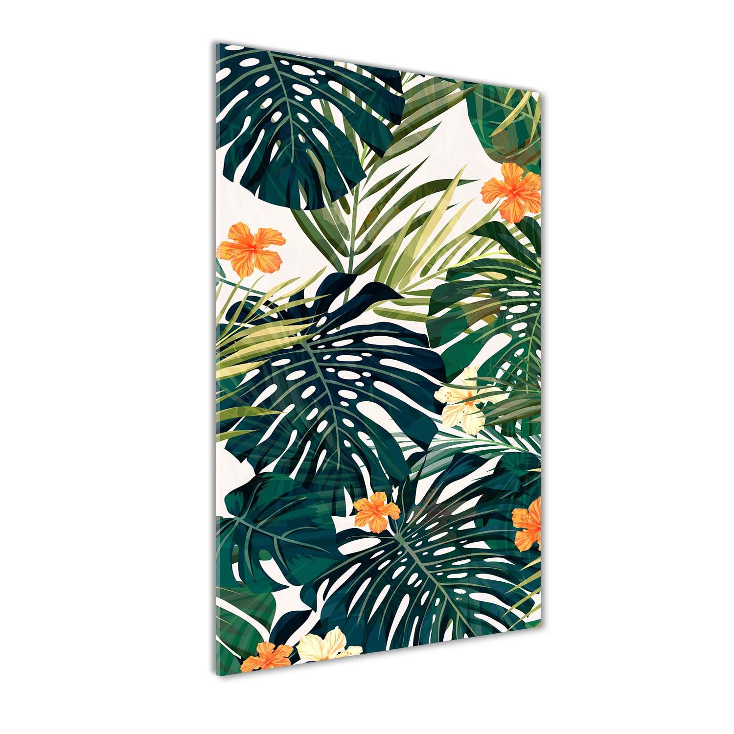 Image sur Plexiglas 70x140 pour Rénover un Mur Terne avec un Motif Floral Orange