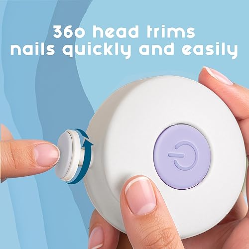 Miniatura 7 de Cortadora de uñas eléctrica, lima de uñas para bebé, lima de uñas segura y fácil para recién nacidos, bebés y niños pequeños, 6 cabezales de