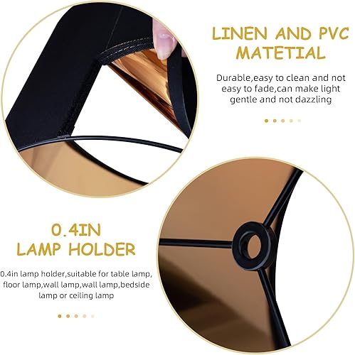 Miniatura 5 de Juego de 2 pantallas de lámpara de tambor, 13 x 13 x 10 pulgadas, fácil montaje, para lámpara de mesa, lámpara de noche, lámpara de pie, instalador