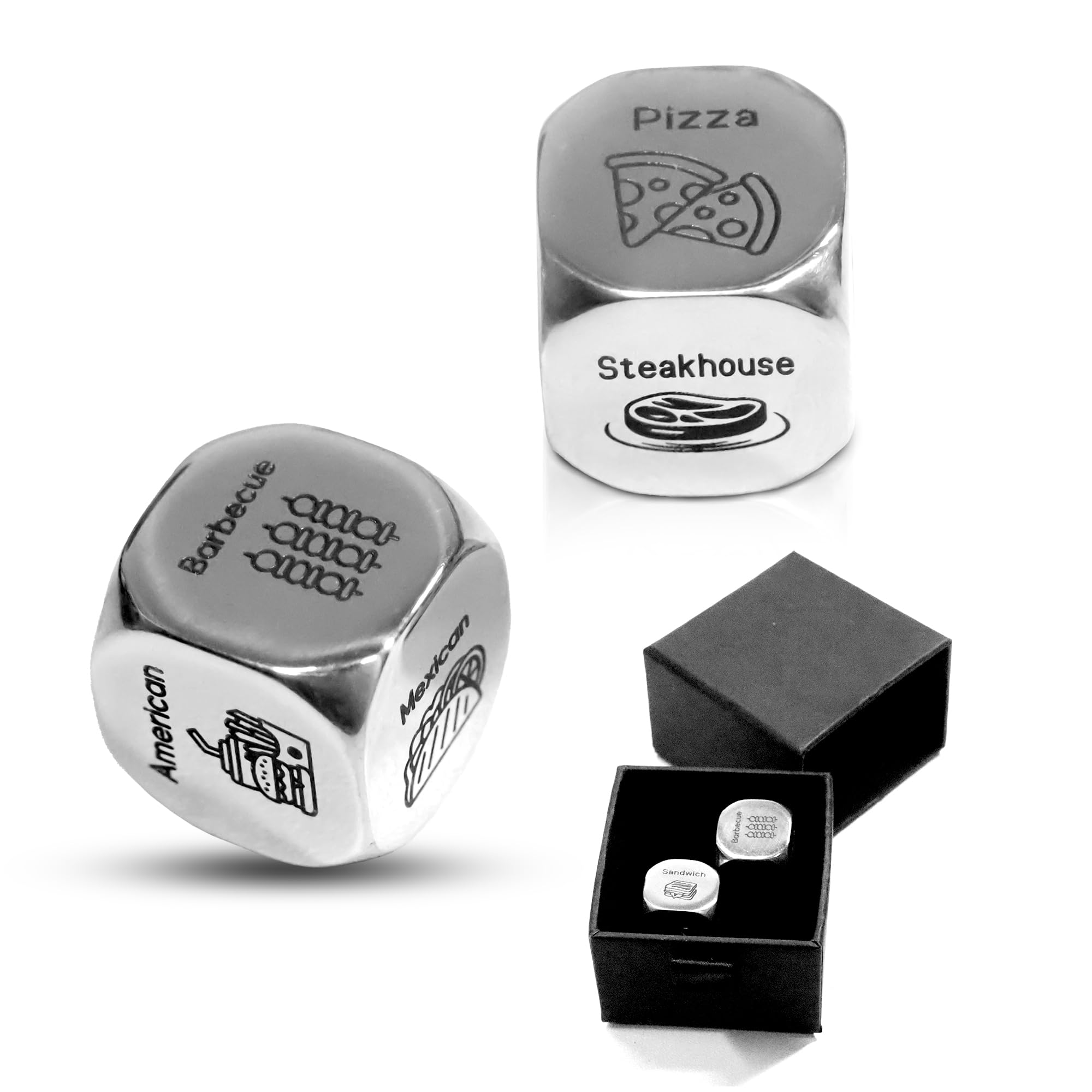 Panumly Anniversary Valentines Christmas Birthday Gift - 2 Pcs Food Decision Dice for Him Her Couples Husband Wife Boyfriend Girlfriend, Funny Date