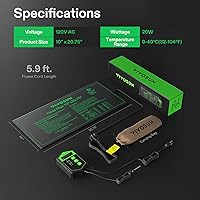 Vista 8 de VIVOSUN Juego combinado de tapete térmico de plántulas de 10 x 20.75 pulgadas y termostato digital, almohadilla térmica hidropónica cálida