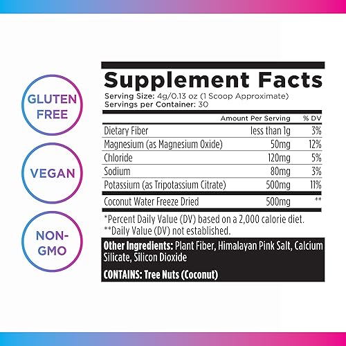 Miniatura 6 de Livingood Daily Polvo de electrolitos, polvo de hidratación de electrolitos con magnesio, potasio, sal marina y agua de coco, mezcla de bebidas