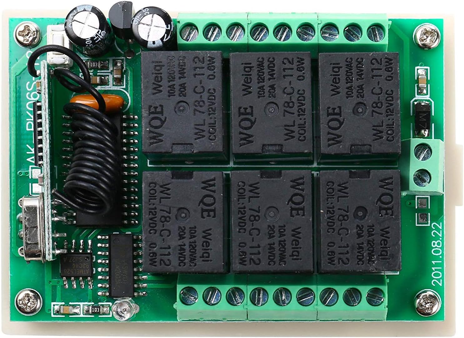 UHPPOTE 12VDC 433mhz 6 Channel Wireless Remote Control Switch Receiver with 2 Transmitter