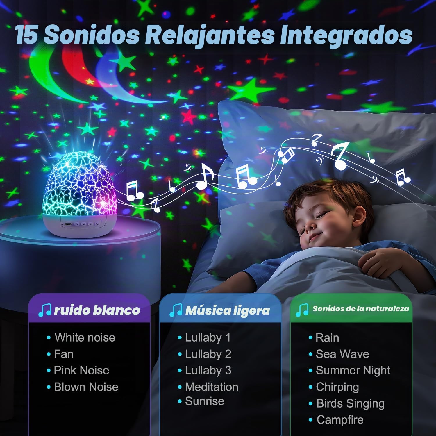 Staryou Proyector Estrellas Infantil,15 Música y 3 Temas Luz Nocturna Infantil,Luz Bebe Nocturna,Dinosaurios Juguetes con Control Remoto,3 Niveles de Intensidad y Temporizador,Juguetes Infantiles 0-6