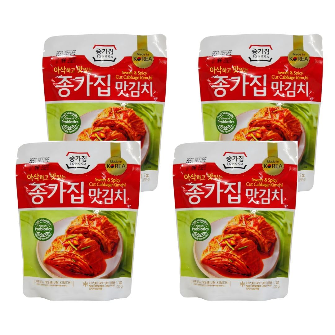 Jongga Kimchi Cortado 200g Pack de 4