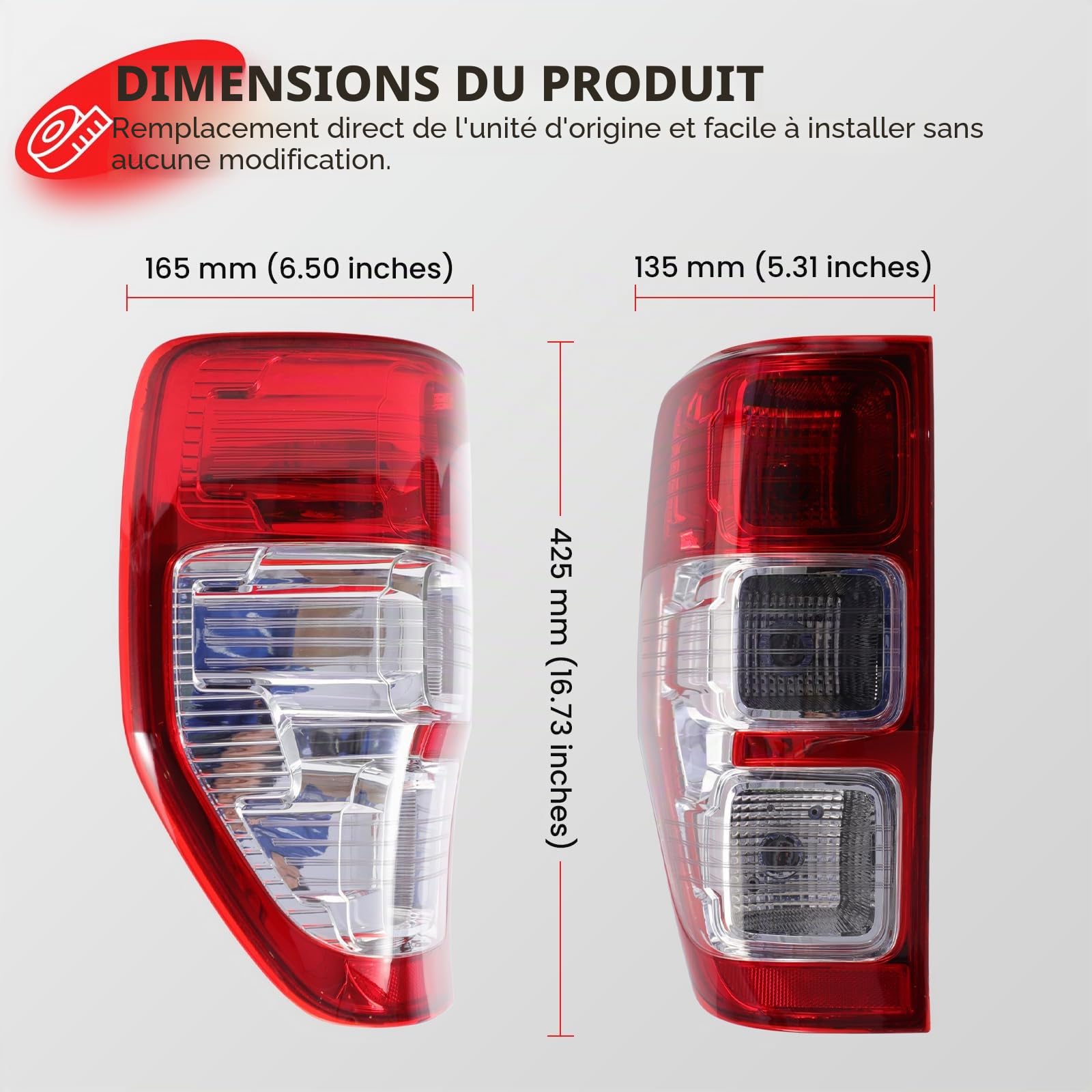 Feu Arrière Gauche Pour Ford Ranger T6 PX MK1 MK2 MK3 2012-2021