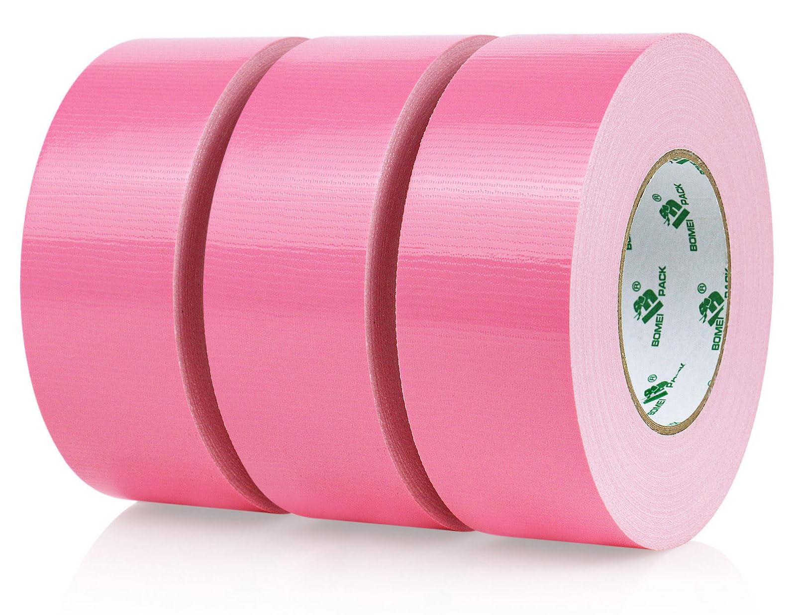 BOMEI PACK 3 Rolls Pink Duct Tape 50mm x 50m Reinforced Gaffer Tape Heavy Duty Moving Boxes Sealing Strapping Ducts Fixing Waterproofing DIY Decoration labeling