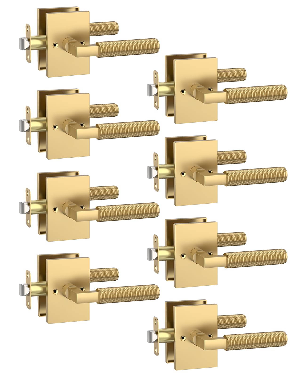Photo 1 of Asidrama 8 Pack Champagne Bronze Passage Interior Door Handles