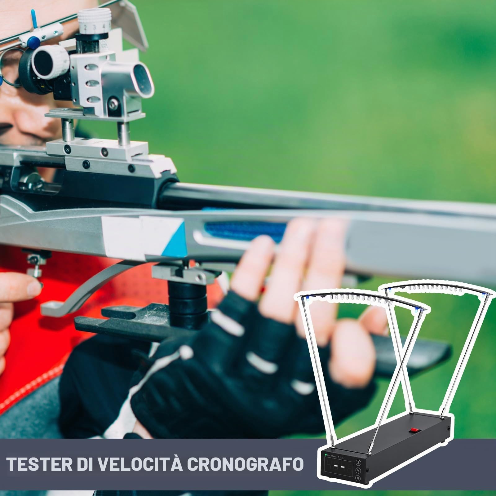 Xuhal Cronografo balistico di precisione per velocità di tiro con Fionda cronografo Proiettile Arco Freccia misuratore di velocità Strumento di misurazione con letture FPS MPS per tiro con L'Arco