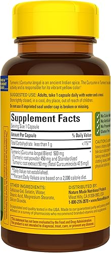 Miniatura 8 de Nature Made Cúrcuma 500 mg cápsulas 60 unidades para soporte antioxidante el embalaje puede variar