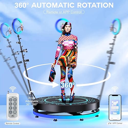 Miniatura 2 de Actualizada Máquina de cabina de fotos 360 para fiestas de 31.6 pulgadas, máquina de cabina de video 360 para exposiciones de cumpleaños de boda con