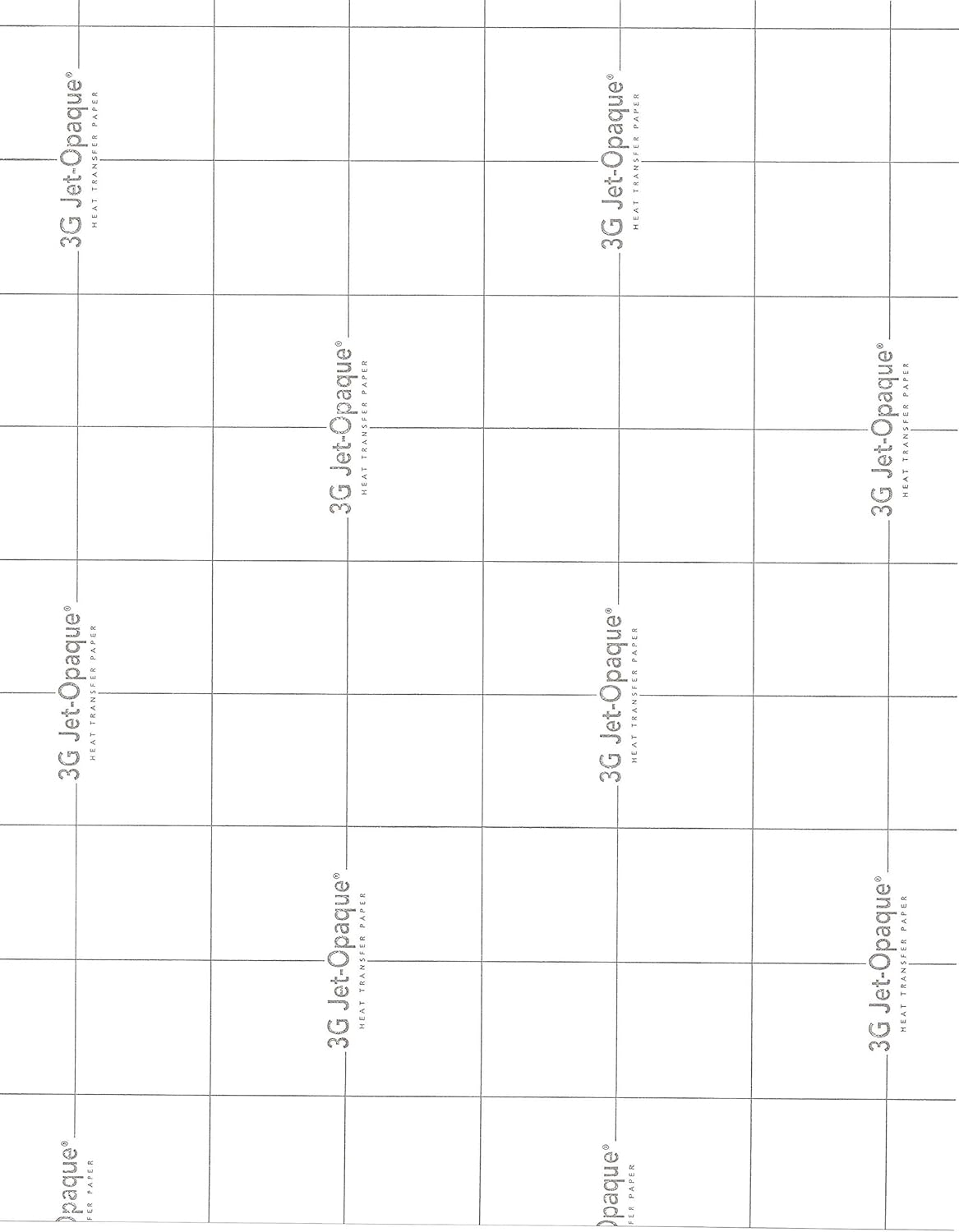 Iron ON Heat Transfer Paper 3G Jet Opaque 8.5 x 11" Custom Pack 25 Sheets