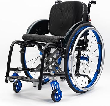 Aluminum Alloy Wheelchair, Lightweight, for Adults, Equipped with All-Terrain Tires, Removable footrestSeat Width 38 cm