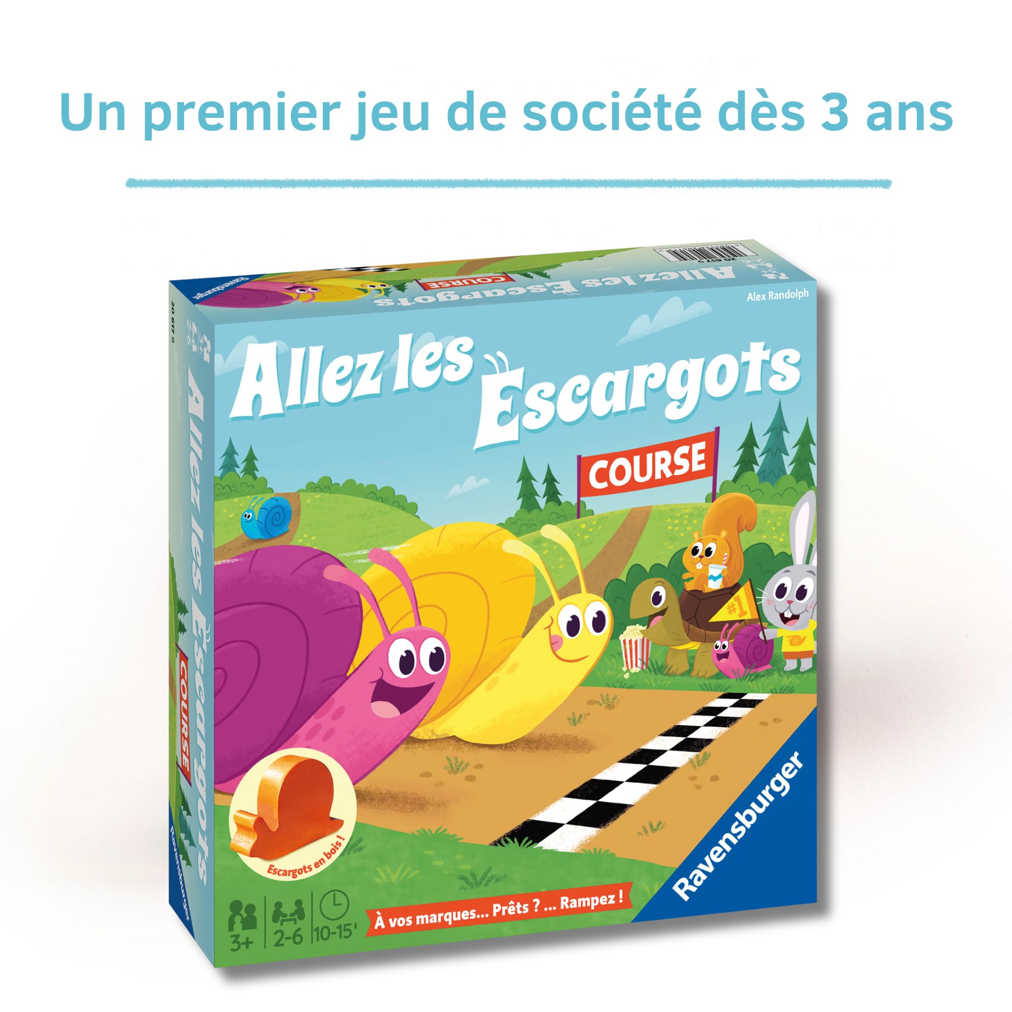 Ravensburger Allez Les Escargots Jeu de société Enfant dès 3 Ans Premier Jeu éducatif Couleurs Parcours Course d'escargots 2 à 6 Joueurs Version française