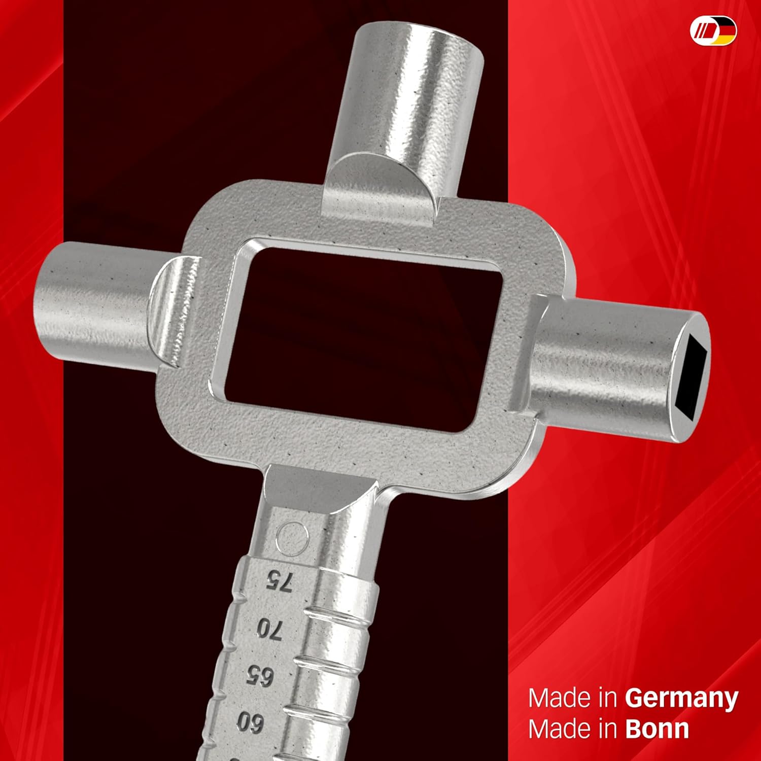 Universal Key Short [Made in Germany] Construction Key – Architect Key – Construction Site Key – Universal Key – Construction Bone – Construction Key Set – Cylinder Measuring Gauge