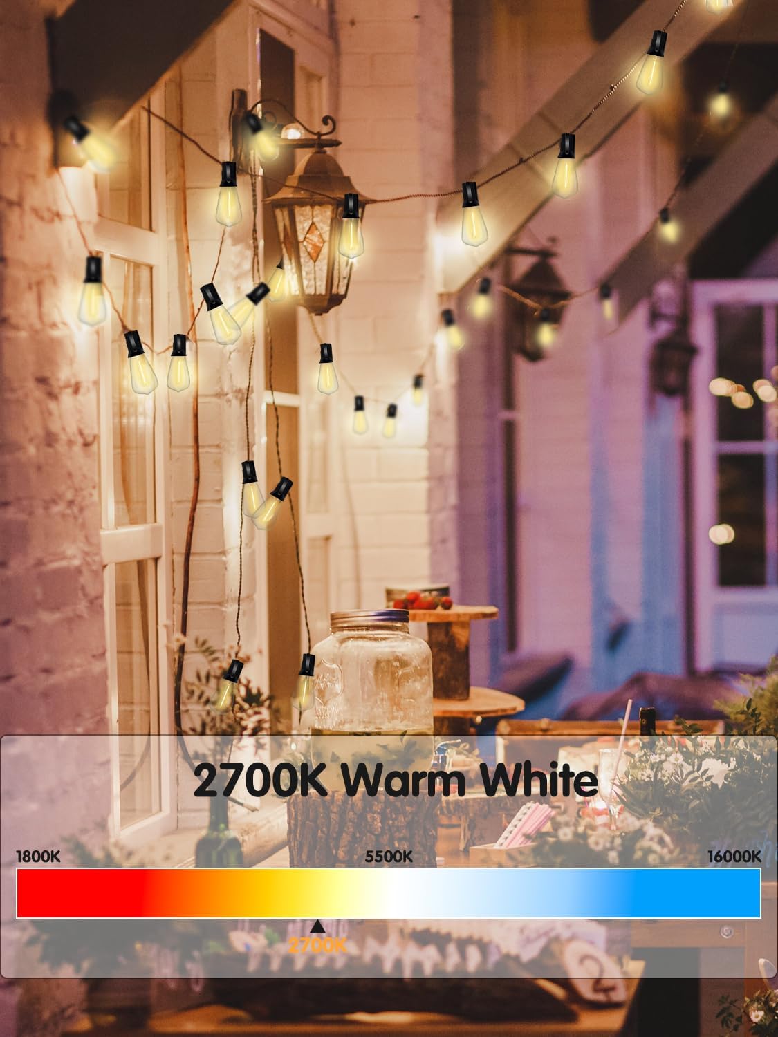 SUNSGNE 25Pack LED String Light Bulbs Replacement, ST38 Replacement Bulbs for Outdoor String Lights, 0.6W E12 LED Edison Light Bulbs, Warm White