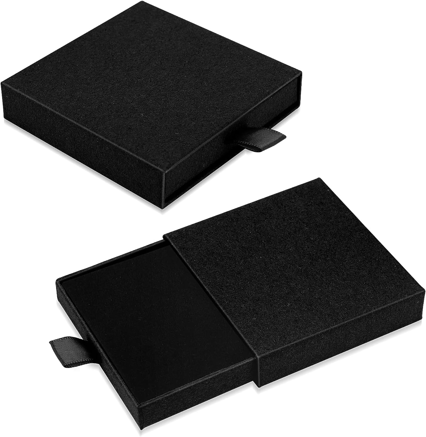 Yolev 2 Pack Jewelry Gift Boxes Cardboard Jewelry Boxes, 2.9x3.1x0.7Inch Small Gift Boxes for Bracelets Earrings Necklaces Jewelry Gift (Black)