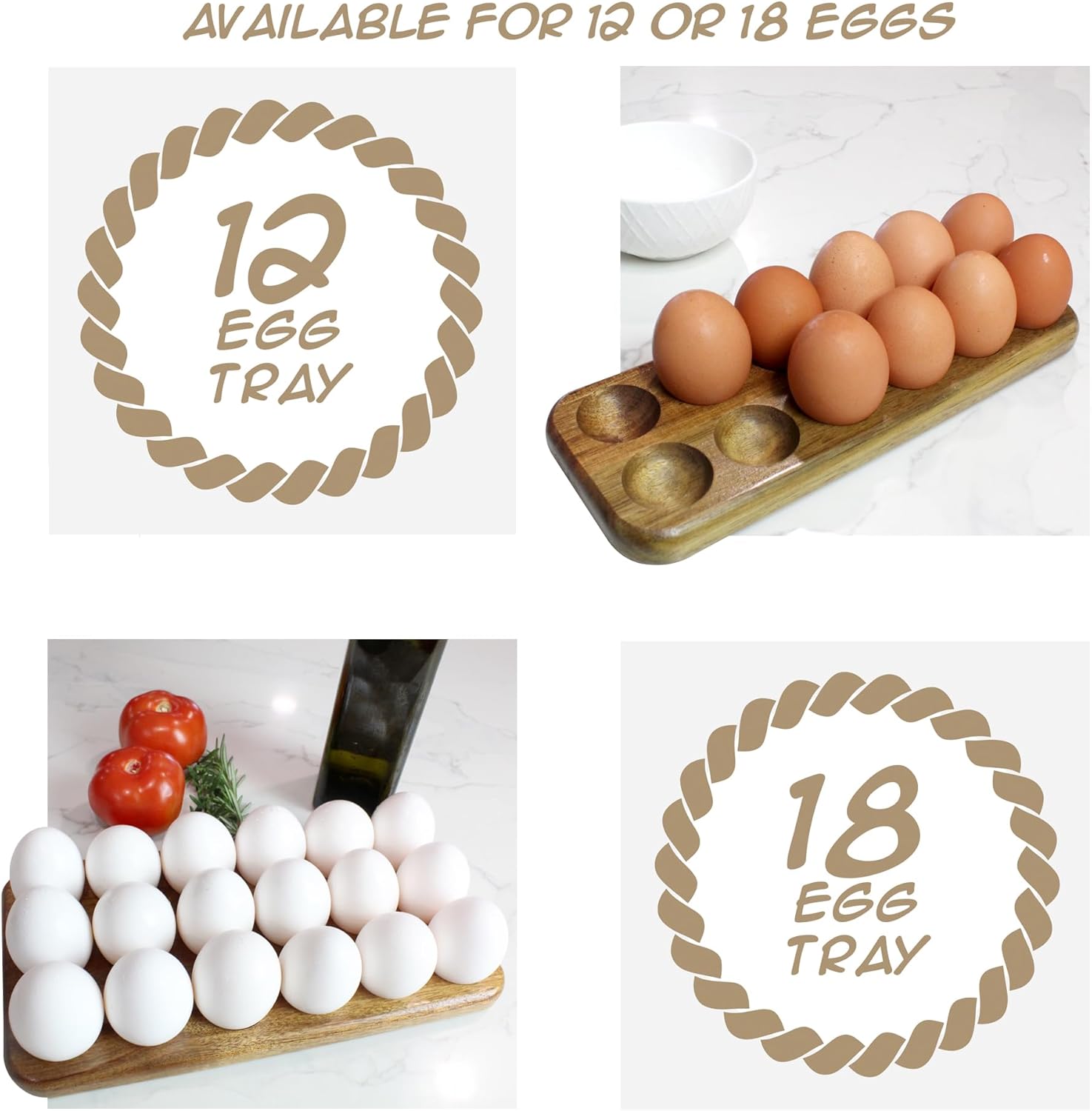 GUI'S CHICKEN COOP Egg Tray - Rustic Wooden Egg Holder For Eggs Usable in Kitchen Refrigerator, or Countertop for Display or Storage - Easy to Clean… (12 Eggs) - Image 7