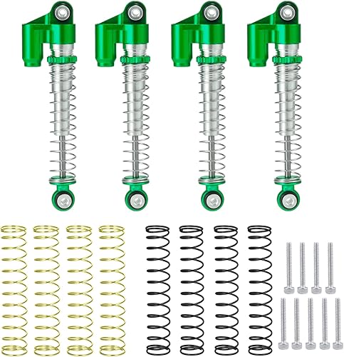 SWX Amortiguadores RC de 1.693in, amortiguador ajustable para auto de oruga RC 124 Axial SCX24 AXI90081 AXI0001 AXI0002 actualizaciones (azul)