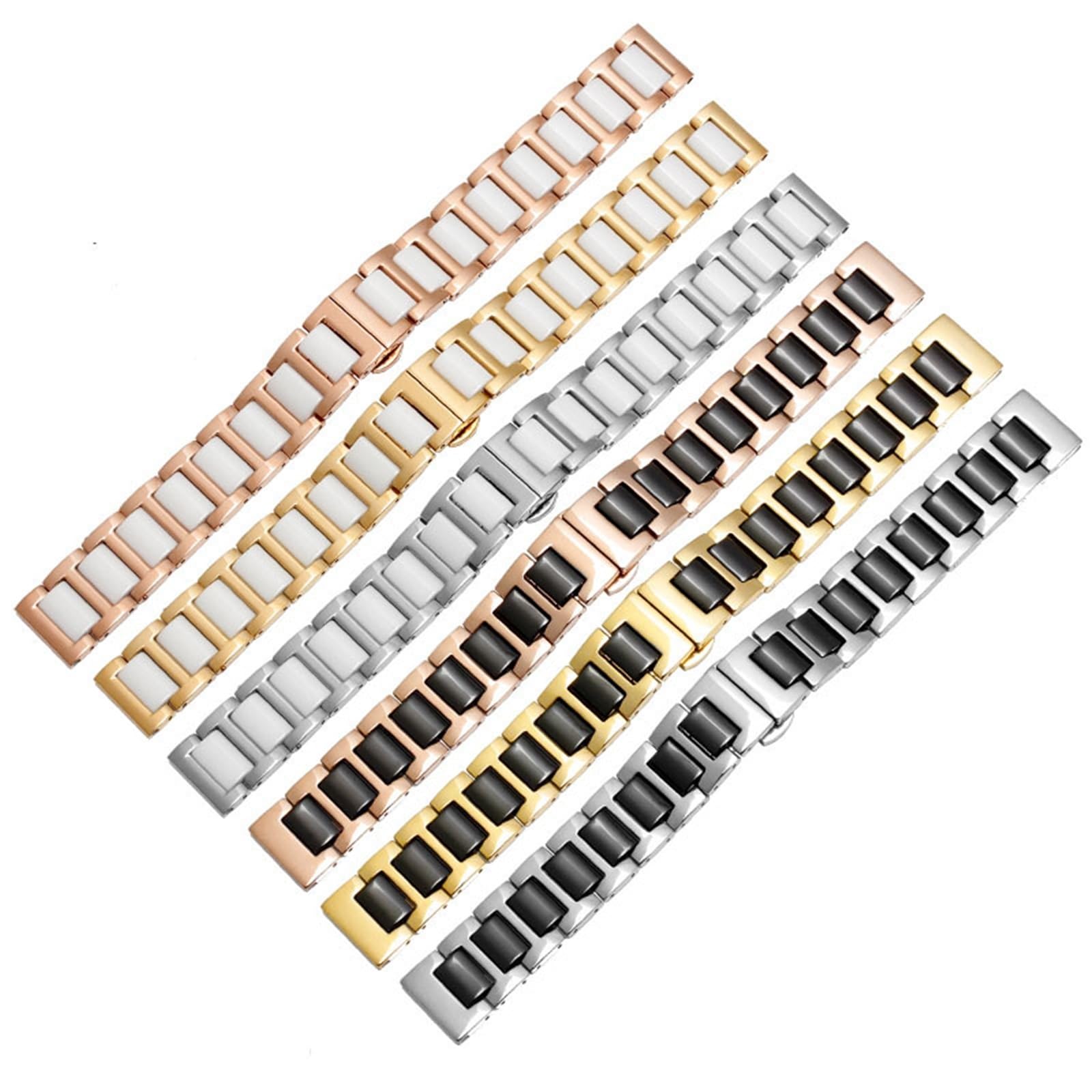 Stal nierdzewna w ceramicznej bransoletce do zegarka 12 13 14 15 16 17 18 19 20 21 22 mm Pasek damski męski modny Bransoleta z szybkim zapięciem