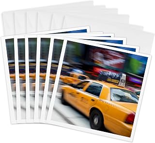 3dRose Greeting Cards - Yellow taxi Cabs, just off Times Square, Manhattan, New York - 6 Pack - New York