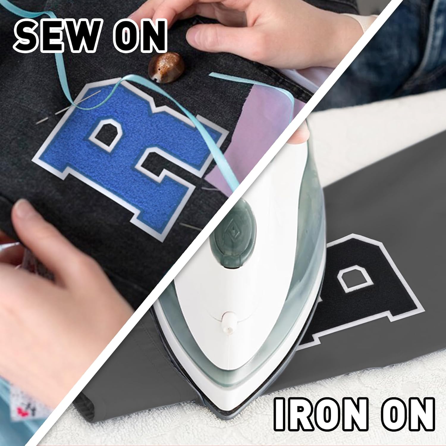 Blue Chenille Letter Patch 4.5" with White Border – Iron-On Sew On Varsity Letter O for Homecoming Mums, Jackets, Hats & DIY Personalized Gifts - Image 5