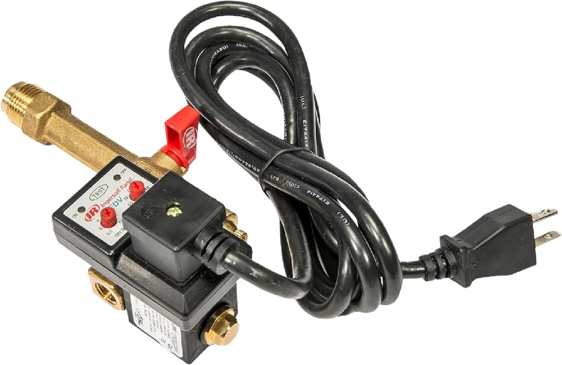 54410931 EDV200 1/4" NPT Electronic Drain Valve | OEM part with 110/120V power supply, removes condensation from Ingersoll Rand air compressor systems, adjustable settings