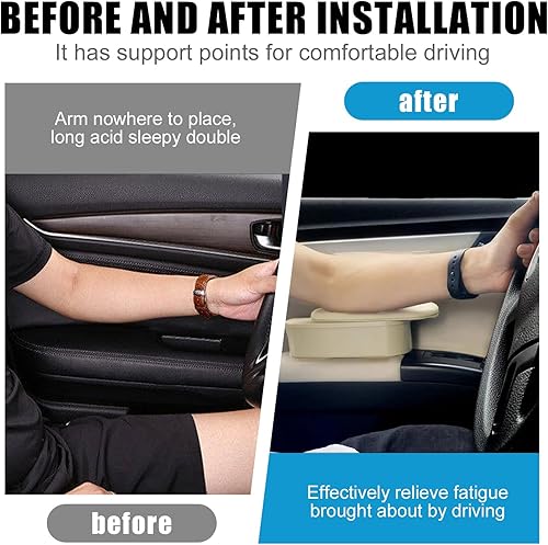 Miniatura 5 de QODOLSI Reposabrazos para codo de automóvil, 8.66 x 3.14 x 1.96 pulgadas, caja de almacenamiento de doble capa ABS ecológica de altura ajustable,