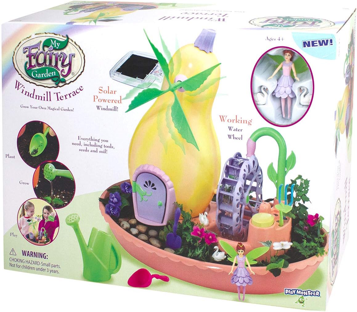 My Fairy Garden Windmill Terrace Solar Power Playset -- Grow Your Own Magical Garden!