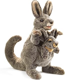 Folkmanis Kangaroo with Joey Hand Puppet, Brown