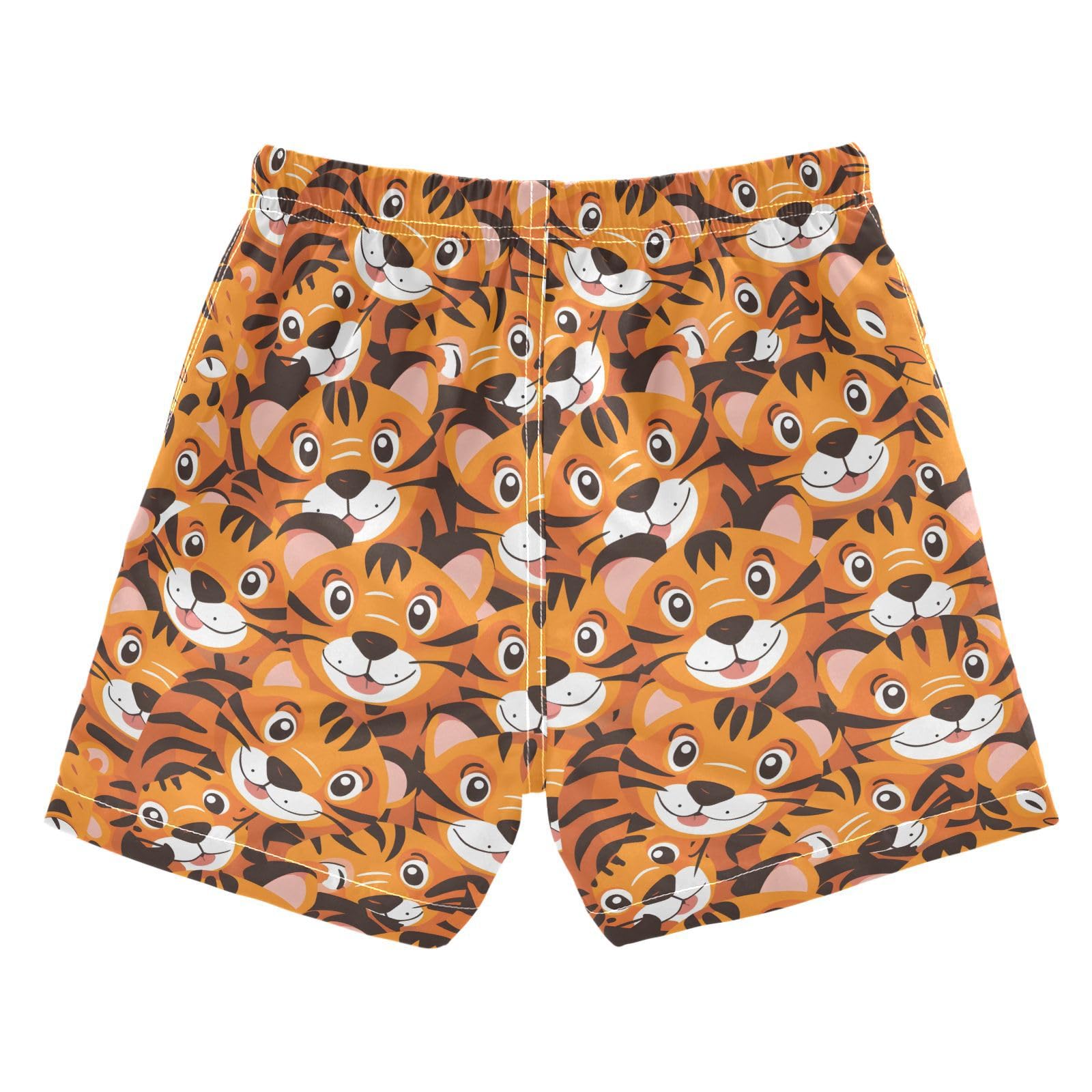 ALAZA Cute Tiger Print Animal Boys' Swim Trunks Beach Shorts Quick Dry Swimsuit 5T Multicoloured