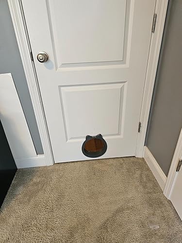 Miniatura 8 de Puerta interior grande para gatos, puerta de gato sin solapa para puerta interior, puerta de mascotas para gatos, fácil instalación, sin