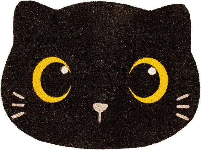 Felpudo Gato Black Cat - Alfombrilla Entrada Absorbente 70x40 cm