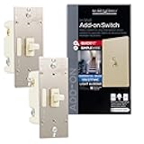 Enbrighten Almond Add-On Switch, QuickFit & SimpleWire, Z-Wave/Zigbee, Not A Stand Alone Switch, 2 Pack, 85096