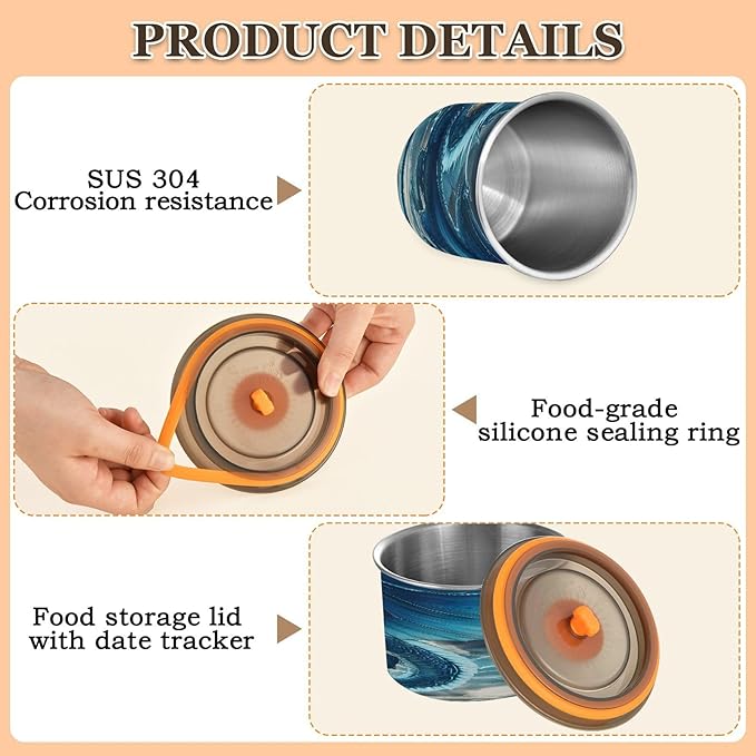 Almacenador de Alimentos ALAZA 30 oz Acero Inoxidable para Café, Té, Azúcar miniatura 6