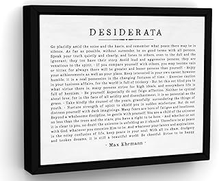 Pretty Perfect Studio Desiderata Poem on Canvas Wall Art 8"x10"