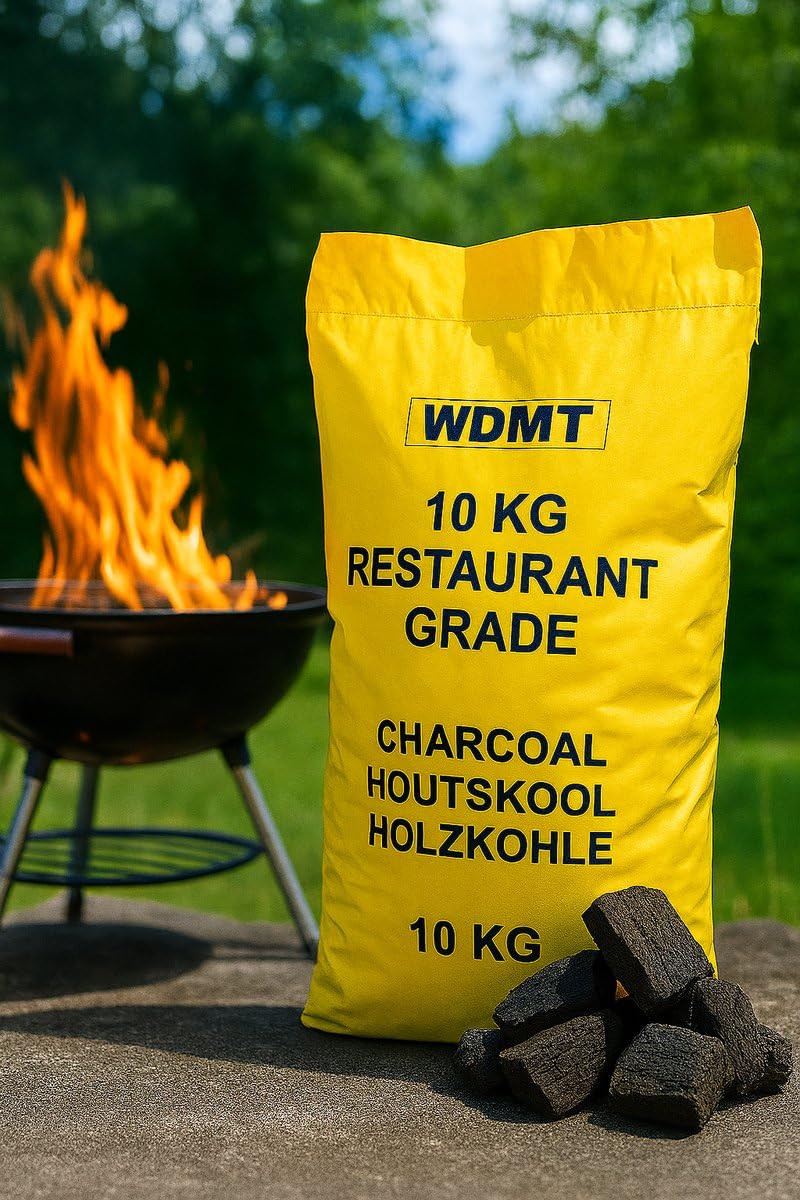 Carbone Vegetale Premium Qualità Ristorante 10 kg – 100% Naturale per BBQ, Kamado, Smoker e Griglia – Lunga Durata & Alte Temperature