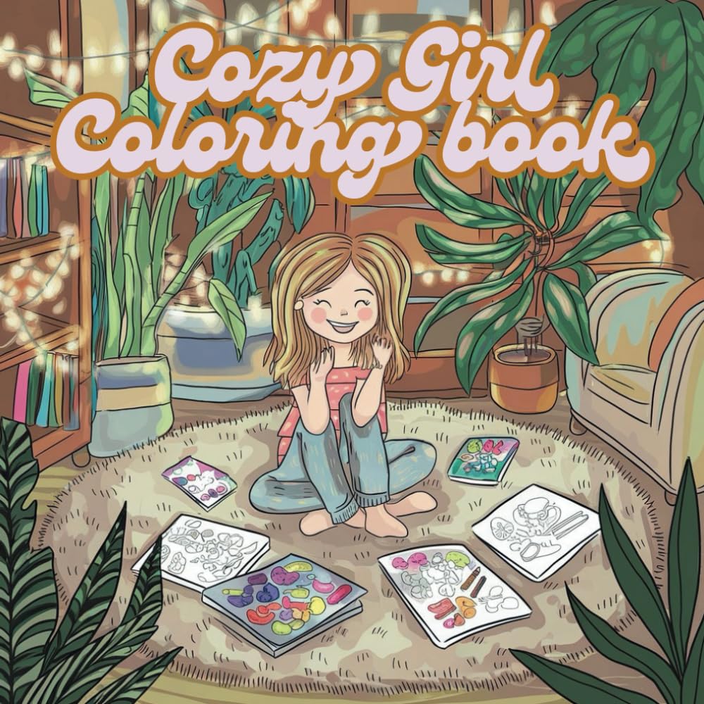 cozy girl coloring book: Art for Calm and Creativity