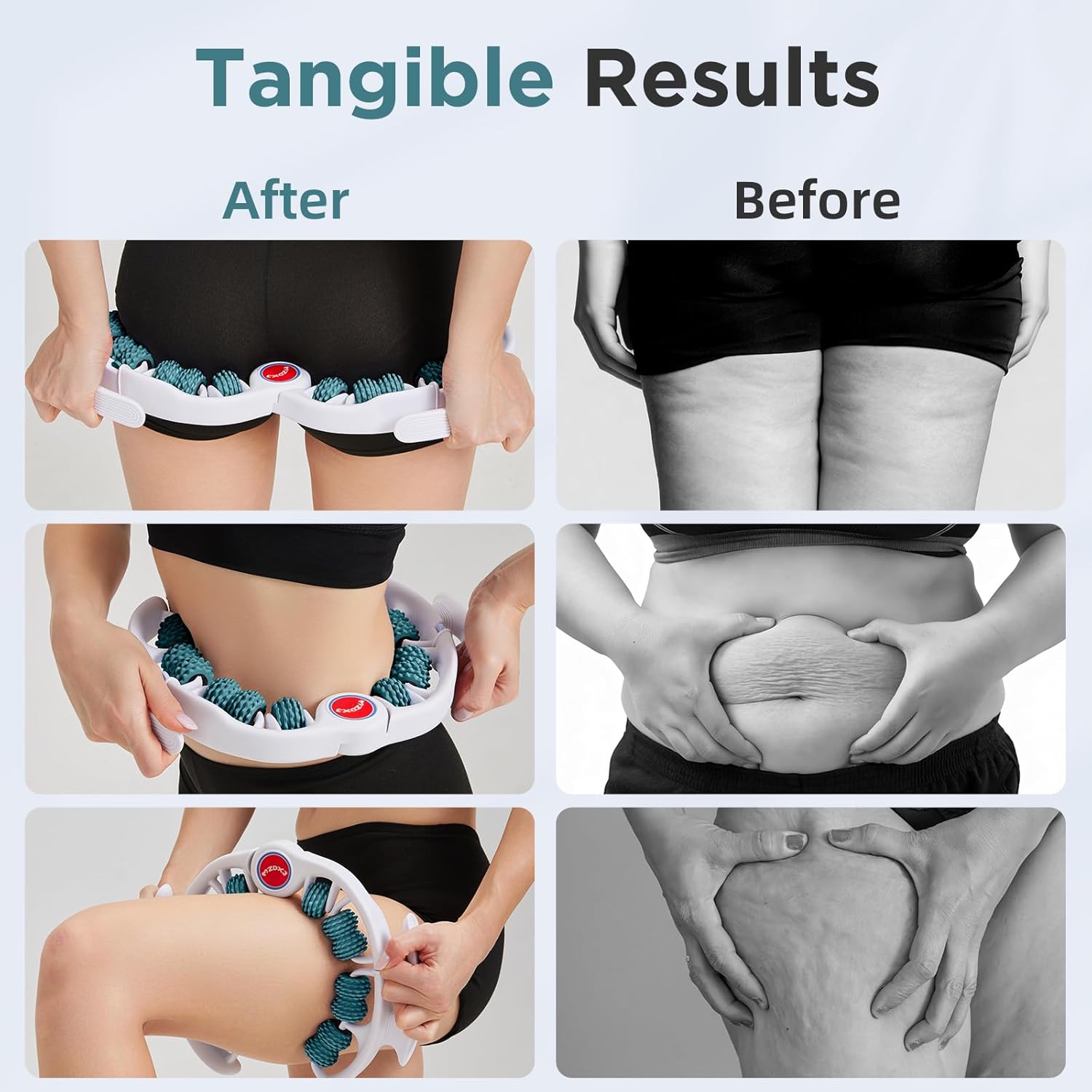 Cellulite Massage Tool - Lymphatic Drainage Massager - Muscle Roller, Deep Fascia Massage, Dimpled Skin Removal, Legs/Thighs/Buttocks, Anti-Cellulite Roller, Smooth Skin, Pain Relief (Green) - Image 2