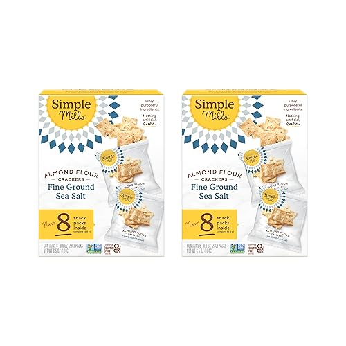 Miniatura 66 de Simple Mills - Galletas saladas de harina de almendras con sal marina y romero, tamaño familiar, bocadillos saludables y veganos sin gluten, 7