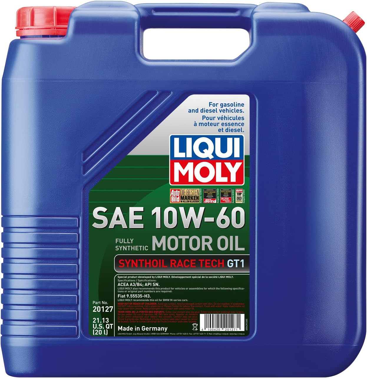 Liqui Moly Synthoil Race Tech GT1 SAE 10W-60 | 20 L | Motor Oil | SKU: 20127
