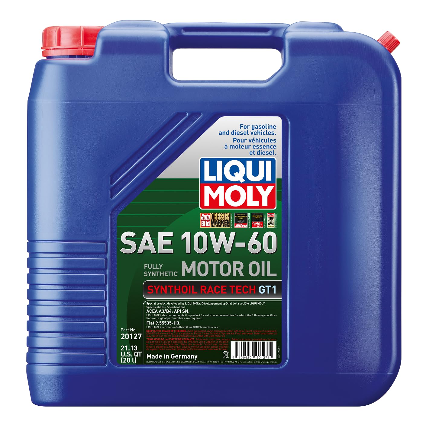 Liqui Moly Synthoil Race Tech GT1 SAE 10W-60 | 20 L | Motor Oil | SKU: 20127
