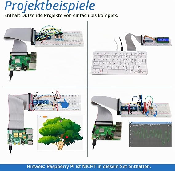 Freenove LCD 1602 Starter Kit for Raspberry Pi Model 3B+ 3B 3A+ 2B 1B+ 1A+ Zero W Python C Java 28 Projects 200+ Pages Detailed Tutorials