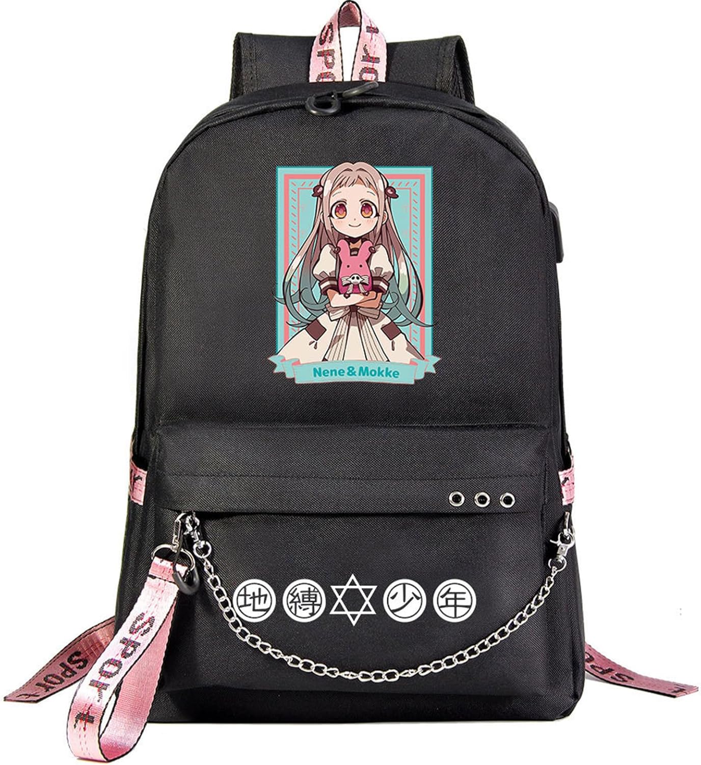 Anime Toilet Bound Hanako Kun Backpack School Bag Daypack Student Bag with USB Port 9