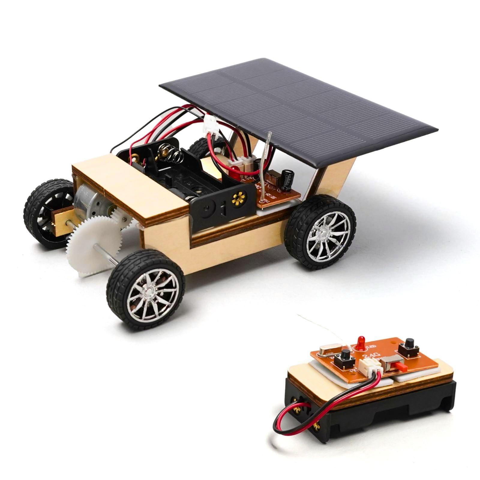 STEM Solar Power Car Kit with Remote Control for Kids Age 8-12 - DIY Science Experiment, Wood Building Project, Perfect Educational Gift for Boys & Girls 8 9 10 11 12 Years Old