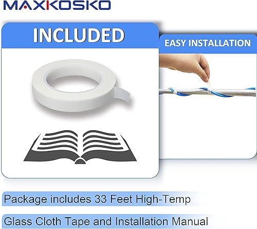 Miniatura 7 de MAXKOSKO Cable de calor de tubo de agua de 120 V para protección contra congelación de tuberías, cable de calefacción de tubería autorregulable para
