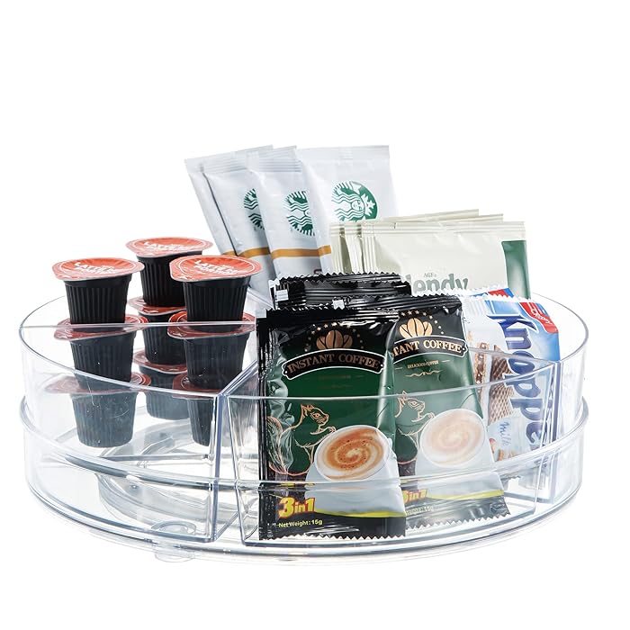 Buy Empaxum Clear Lazy Susan Organizer with 5 Removable Bins 10.6