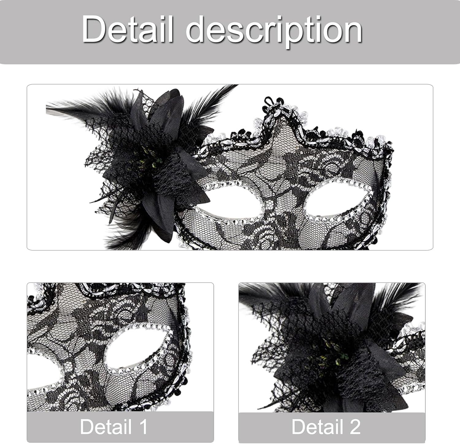 Secure Elastic Bands Half Decorated Laces Floral Decors Quick Application Festival Costume Fun Elegant