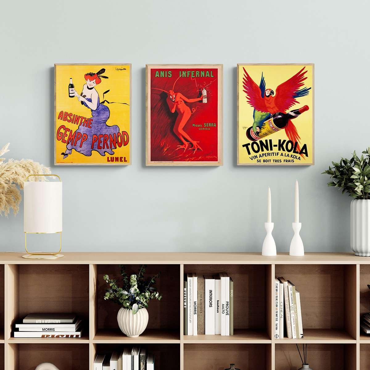 ART PRINT CAFE' Set di 3 poster vintage: manifesti d'epoca I | Stampe su carta, 40x30, senza cornice