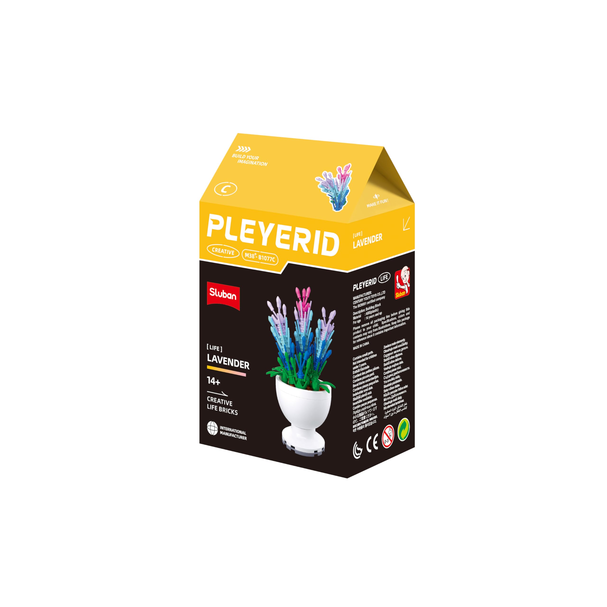 Sluban Pleyerid Creative Life Bricks M38-B1077 Boîte de présentation de Collection de Fleurs Jaune et Noir